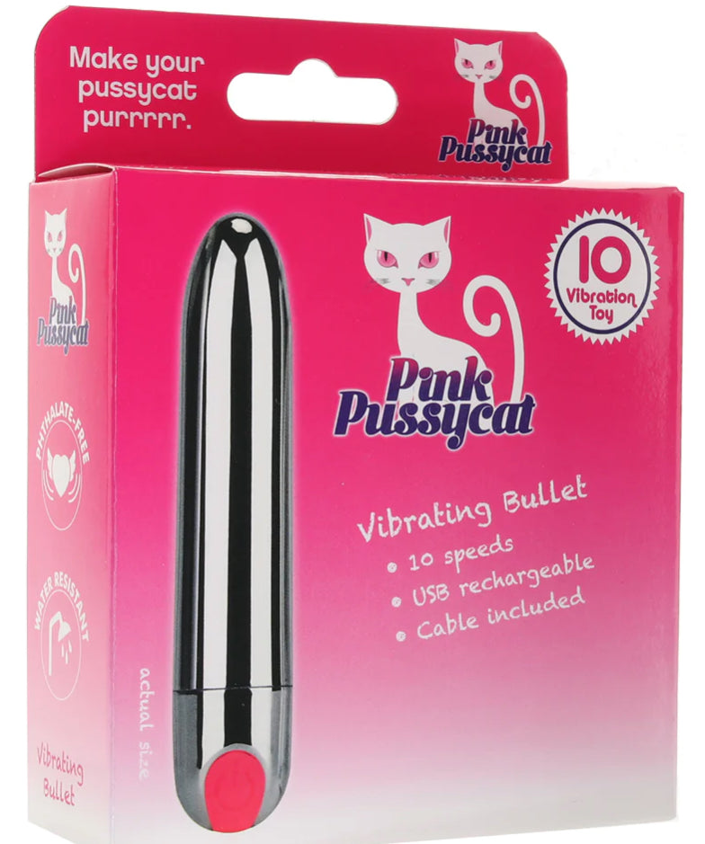 Pink Pussycat Rechargeable Silver Bullet Vibe