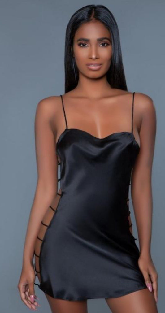 Brooklyn Satin Charmeuse Strappy Side Detail Slip